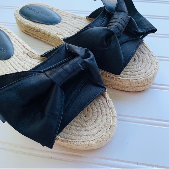 Rebecca Minkoff Black Satin Giana Espadrille Slide - Picture 2 of 5